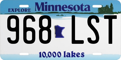 MN license plate 968LST