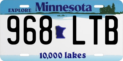 MN license plate 968LTB