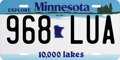MN license plate 968LUA