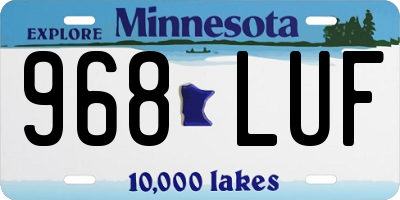 MN license plate 968LUF