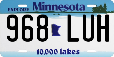 MN license plate 968LUH