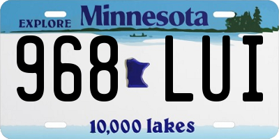 MN license plate 968LUI
