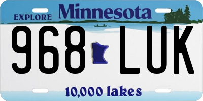 MN license plate 968LUK