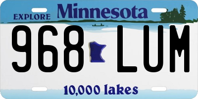 MN license plate 968LUM