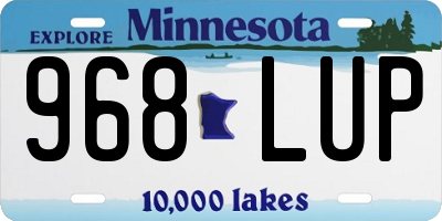 MN license plate 968LUP