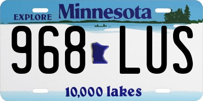 MN license plate 968LUS