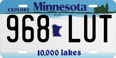 MN license plate 968LUT