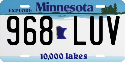 MN license plate 968LUV