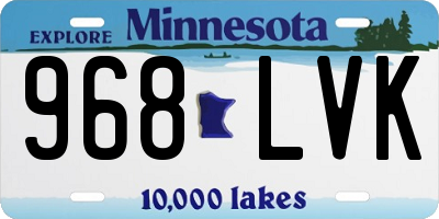 MN license plate 968LVK