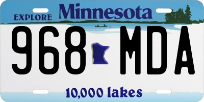 MN license plate 968MDA