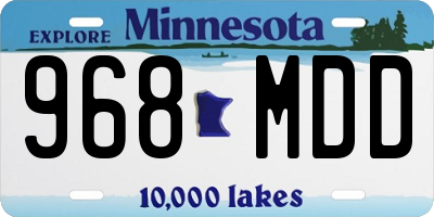 MN license plate 968MDD