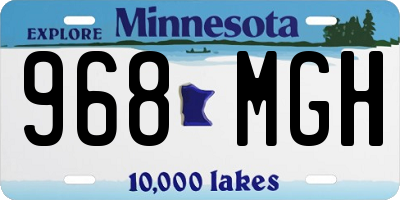 MN license plate 968MGH