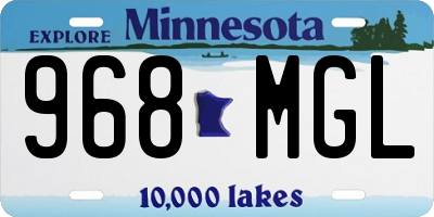 MN license plate 968MGL