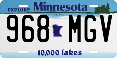 MN license plate 968MGV