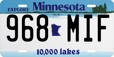 MN license plate 968MIF