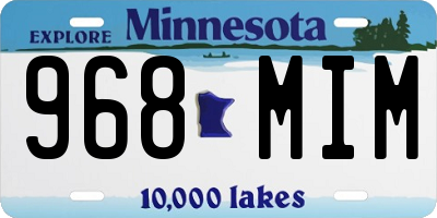 MN license plate 968MIM