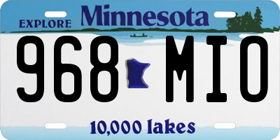 MN license plate 968MIO