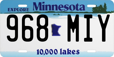 MN license plate 968MIY