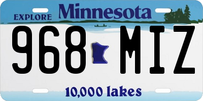 MN license plate 968MIZ