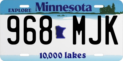 MN license plate 968MJK