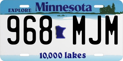 MN license plate 968MJM