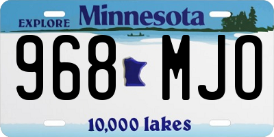 MN license plate 968MJO