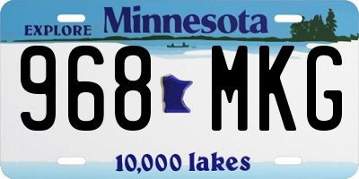 MN license plate 968MKG