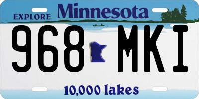 MN license plate 968MKI