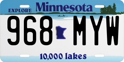 MN license plate 968MYW