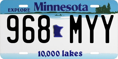 MN license plate 968MYY