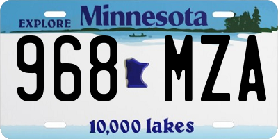 MN license plate 968MZA