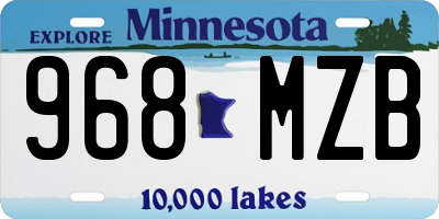 MN license plate 968MZB