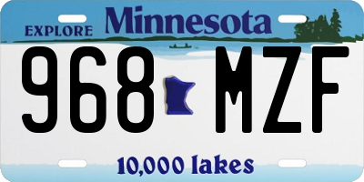 MN license plate 968MZF
