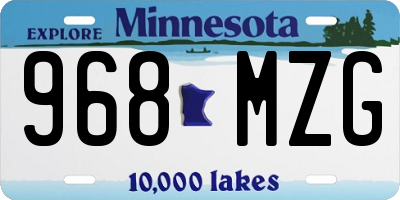 MN license plate 968MZG