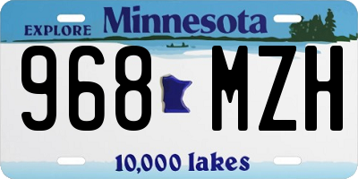 MN license plate 968MZH
