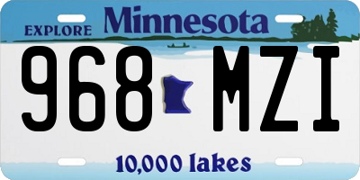 MN license plate 968MZI