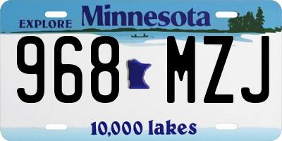 MN license plate 968MZJ