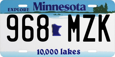 MN license plate 968MZK