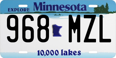 MN license plate 968MZL