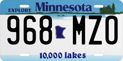 MN license plate 968MZO