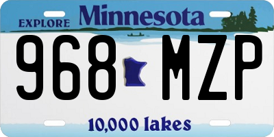 MN license plate 968MZP
