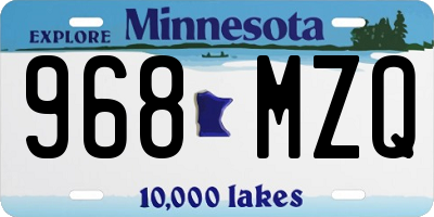 MN license plate 968MZQ