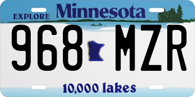 MN license plate 968MZR