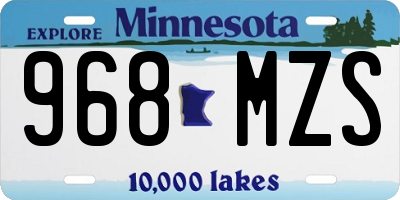 MN license plate 968MZS