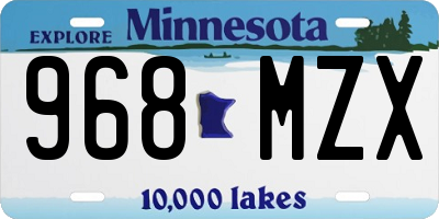 MN license plate 968MZX