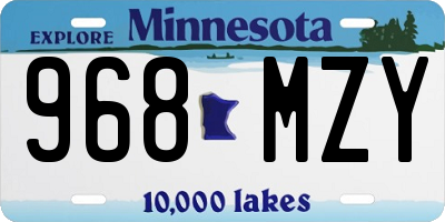 MN license plate 968MZY