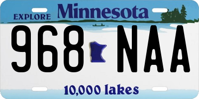 MN license plate 968NAA