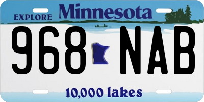 MN license plate 968NAB