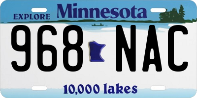 MN license plate 968NAC