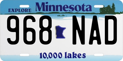 MN license plate 968NAD
